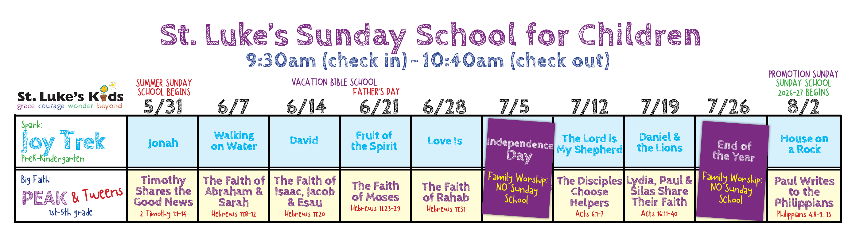 Sunday School Lessons