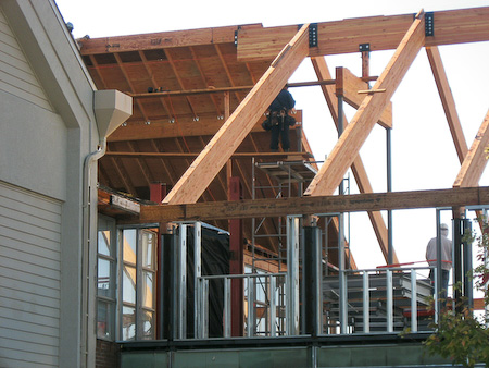Beginning of roof for new addition