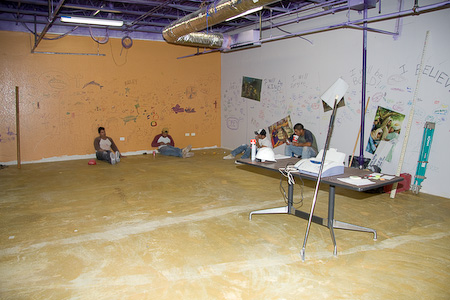 Old Sr. Hi room being converted to a classroom