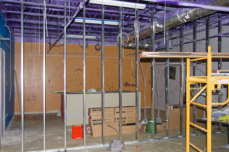 Old Sr. Hi room being converted to a classroom