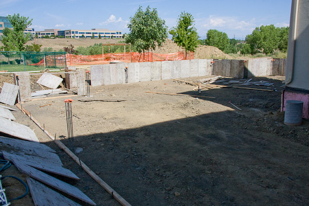 Foundation for the new addition