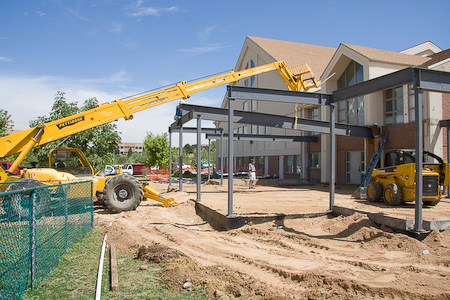 Girders for the new addition