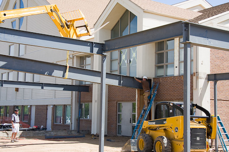 Girders for the new addition