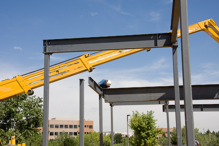 Girders for the new addition