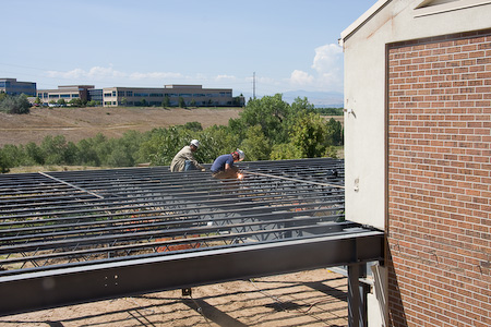 Welding the new main floor