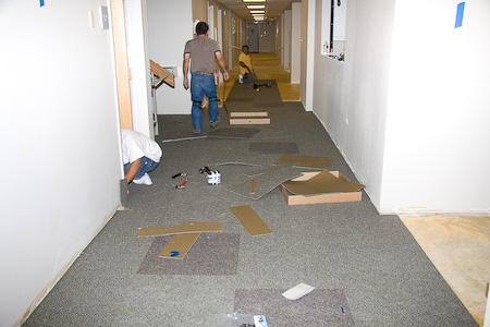 Starting the downstairs carpet